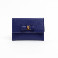Salvatore Ferragamo Purple Grained Leather Cardholder