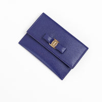 Salvatore Ferragamo Purple Grained Leather Cardholder