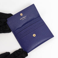 Salvatore Ferragamo Purple Grained Leather Cardholder