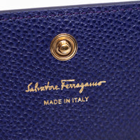 Salvatore Ferragamo Purple Grained Leather Cardholder