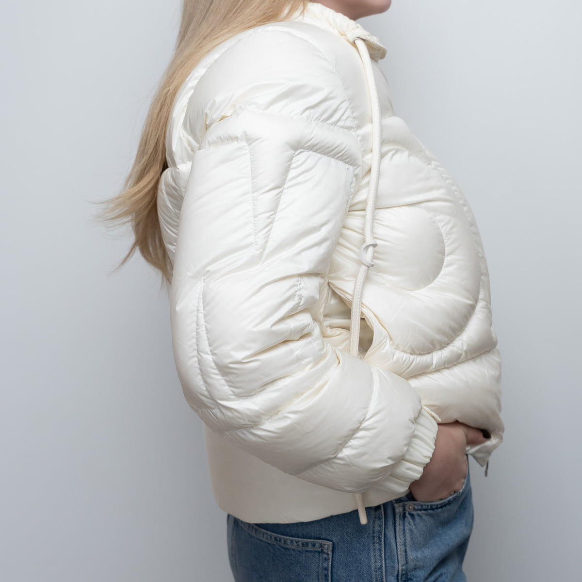 Moncler White Puffer Down Jacket Size 1