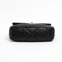 Pre-Loved Chanel™ Black Grained Leather 19 Small Flap Bag
