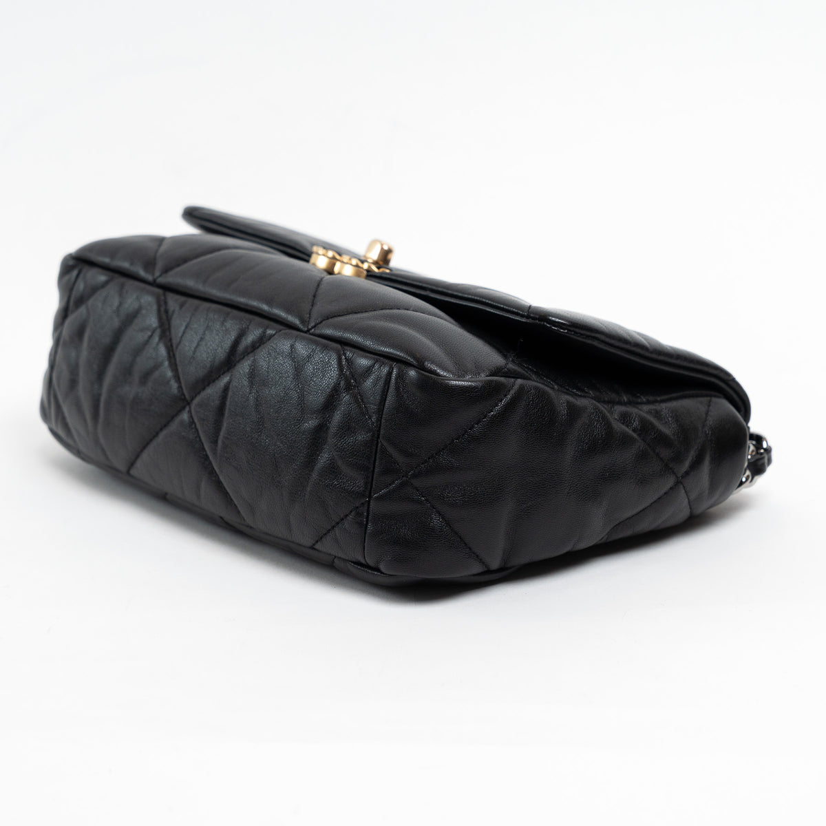 Pre-Loved Chanel™ Black Grained Leather 19 Small Flap Bag