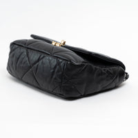 Pre-Loved Chanel™ Black Grained Leather 19 Small Flap Bag