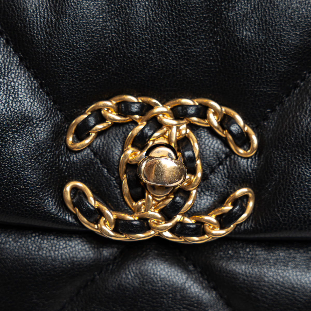 Pre-Loved Chanel™ Black Grained Leather 19 Small Flap Bag