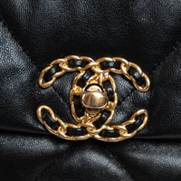 Pre-Loved Chanel™ Black Grained Leather 19 Small Flap Bag
