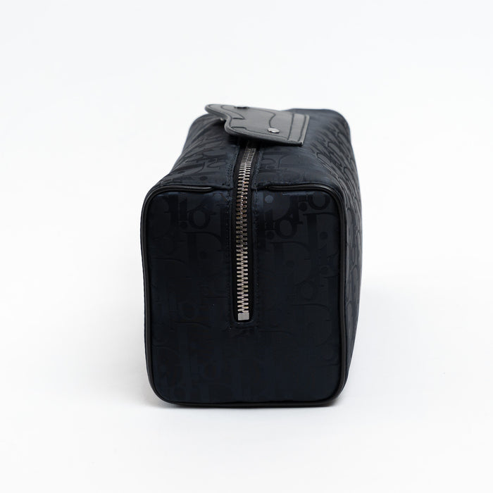 Dior Black Oblique Jacquard Nylon Toiletry Bag
