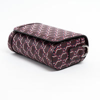 Gucci Burgundy GG Monogram Shadow Canvas Messenger Flap Bag