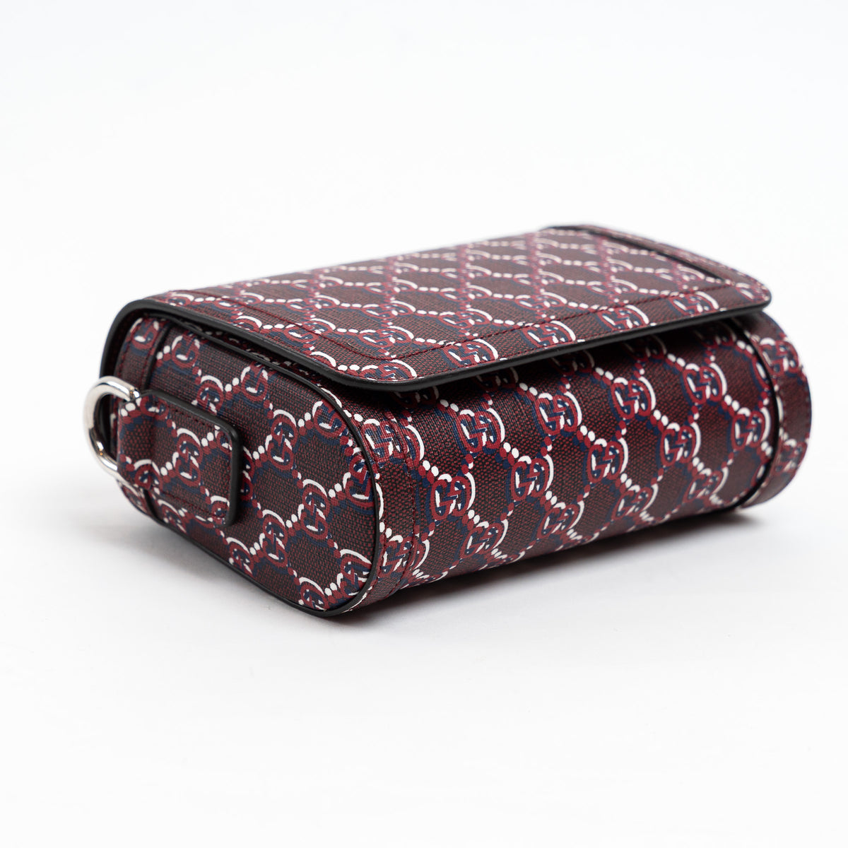 Gucci Burgundy GG Monogram Shadow Canvas Messenger Flap Bag