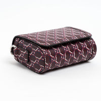 Gucci Burgundy GG Monogram Shadow Canvas Messenger Flap Bag