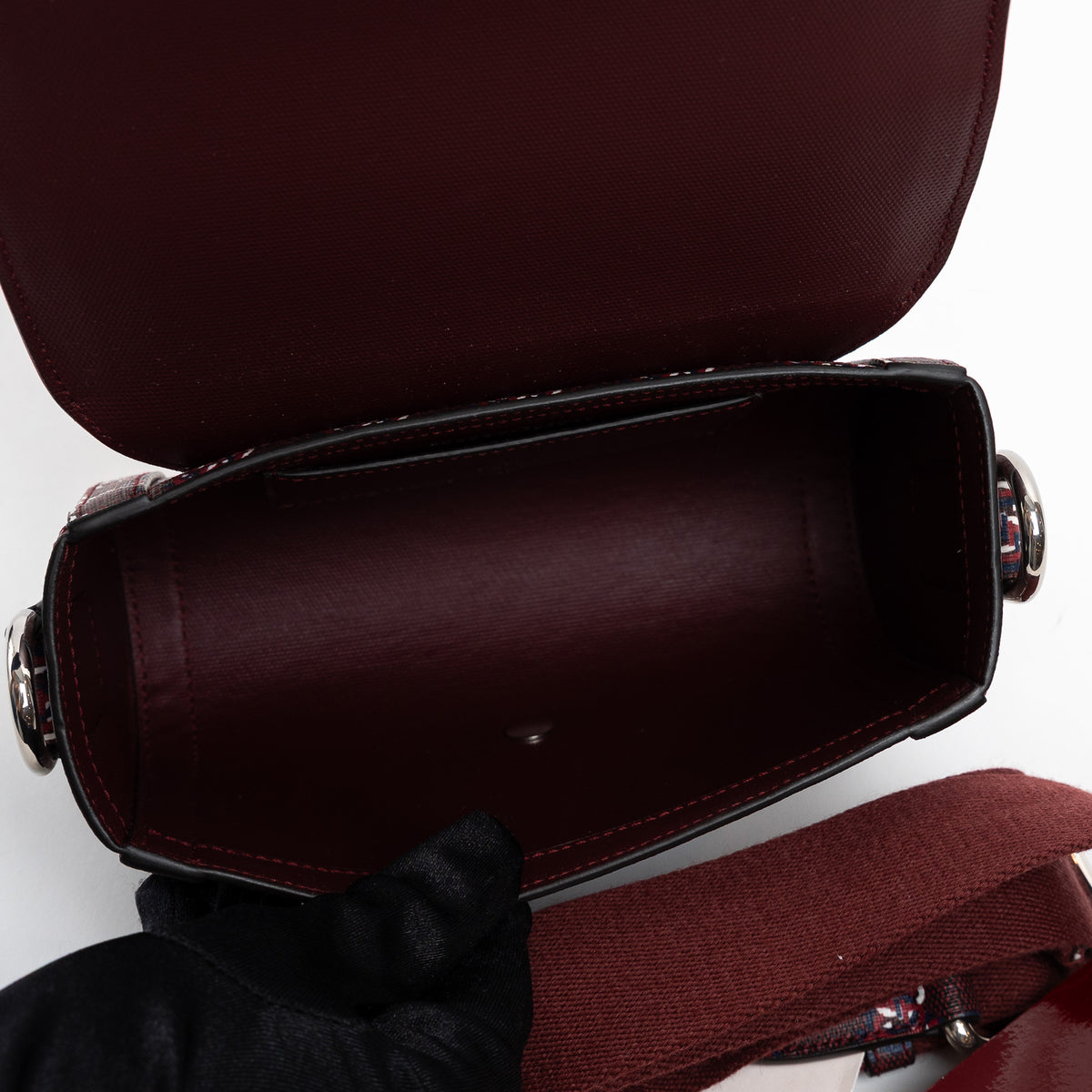 Gucci Burgundy GG Monogram Shadow Canvas Messenger Flap Bag