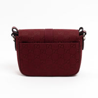 Gucci Burgundy GG Monogram Shadow Canvas Messenger Flap Bag