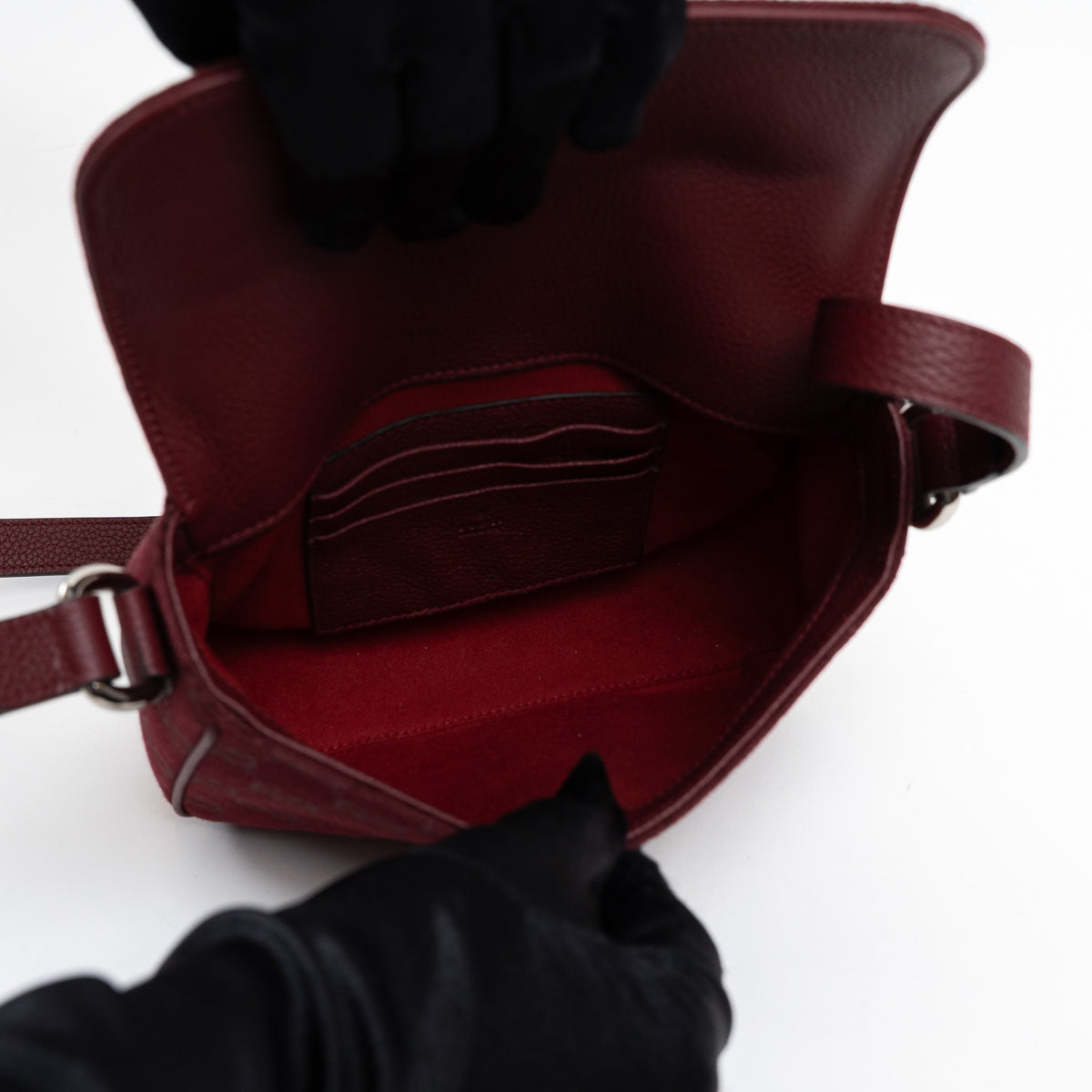 Gucci Burgundy GG Monogram Shadow Canvas Messenger Flap Bag