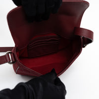 Gucci Burgundy GG Monogram Shadow Canvas Messenger Flap Bag