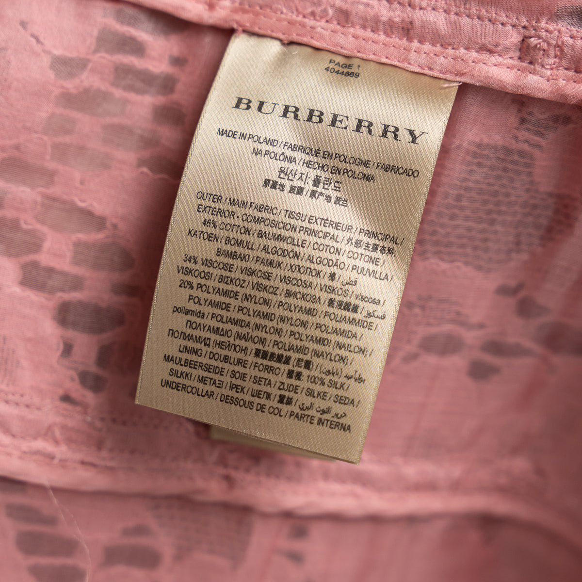 Burberry Pink Floral Lace Trench Coat Size 6