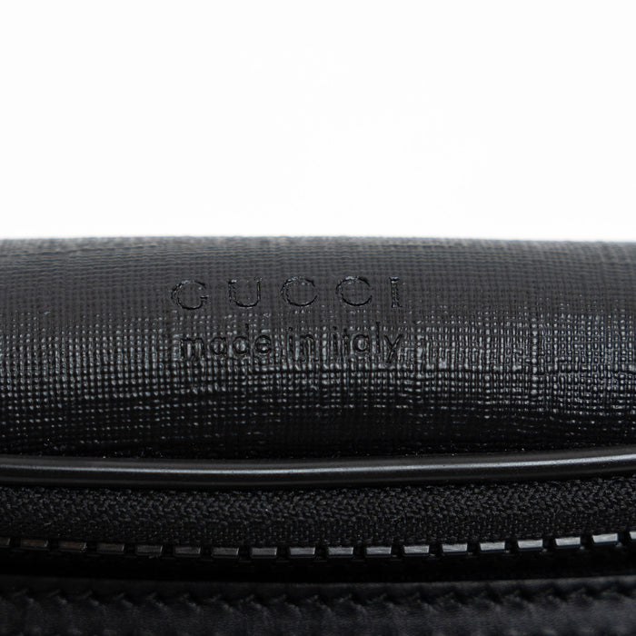 Gucci GG Monogram Canvas and Black Leather Bum Bag