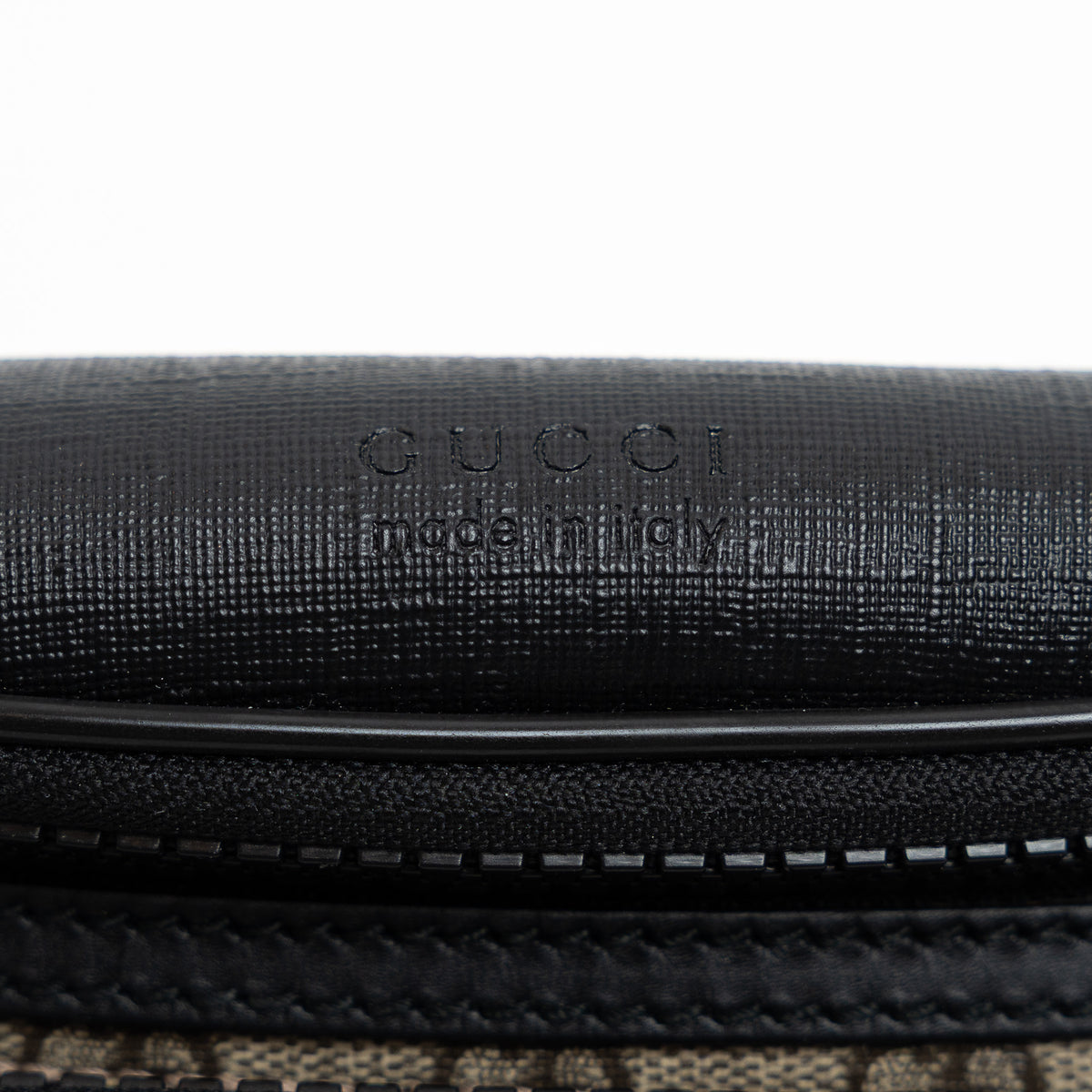 Gucci GG Monogram Canvas and Black Leather Bum Bag