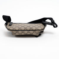 Gucci GG Monogram Canvas and Black Leather Bum Bag