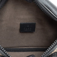 Gucci GG Monogram Canvas and Black Leather Bum Bag