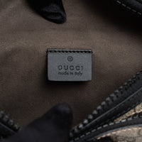 Gucci GG Monogram Canvas and Black Leather Bum Bag