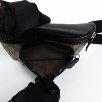 Gucci GG Monogram Canvas and Black Leather Bum Bag
