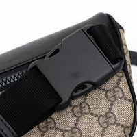 Gucci GG Monogram Canvas and Black Leather Bum Bag