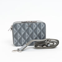 Dior Grey Diamond Canvas Double Zip Camera Bag