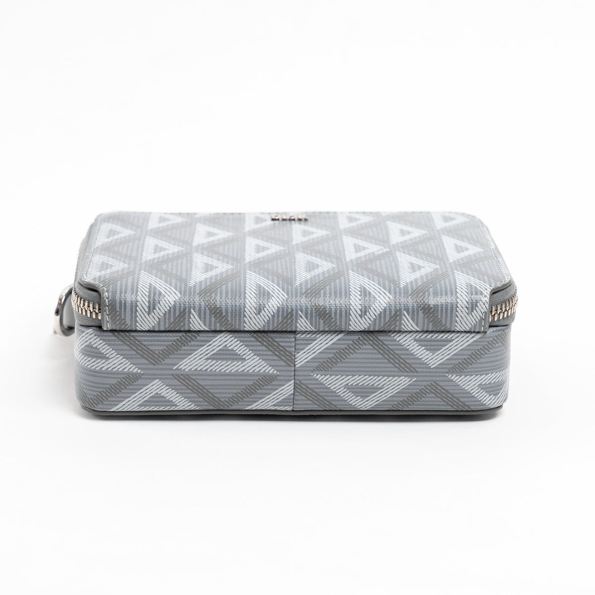Dior Grey Diamond Canvas Double Zip Camera Bag