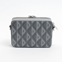 Dior Grey Diamond Canvas Double Zip Camera Bag