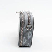 Dior Grey Diamond Canvas Double Zip Camera Bag