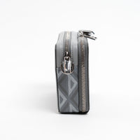 Dior Grey Diamond Canvas Double Zip Camera Bag