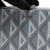 Dior Grey Diamond Canvas Double Zip Camera Bag