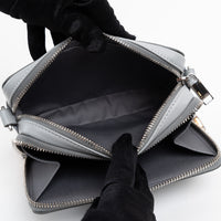 Dior Grey Diamond Canvas Double Zip Camera Bag