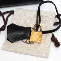 Hermes Black Veau Epsom Leather Kelly II Sellier 28