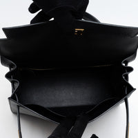 Hermes Black Veau Epsom Leather Kelly II Sellier 28
