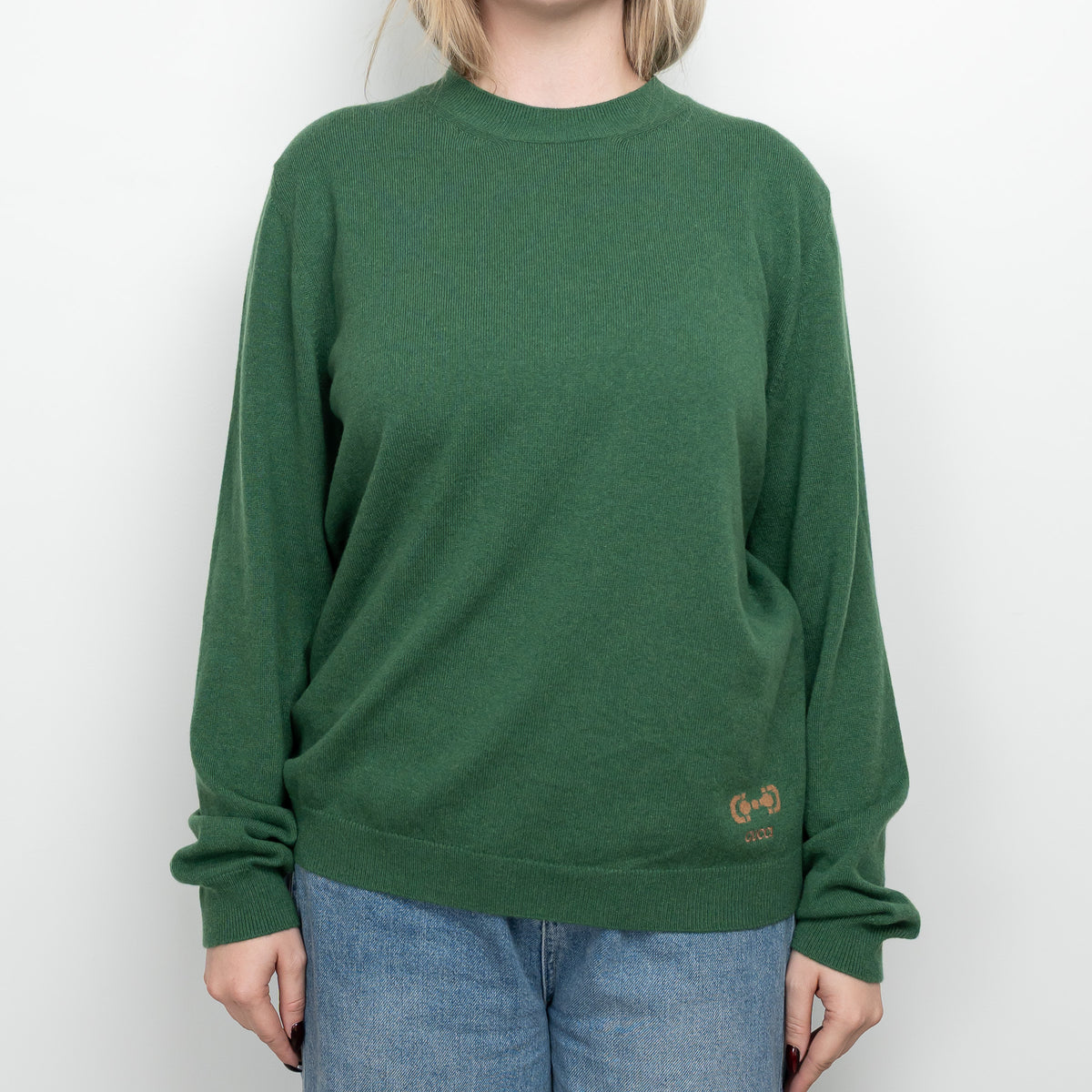 Gucci Green Cashmere Knit Sweater Size XL