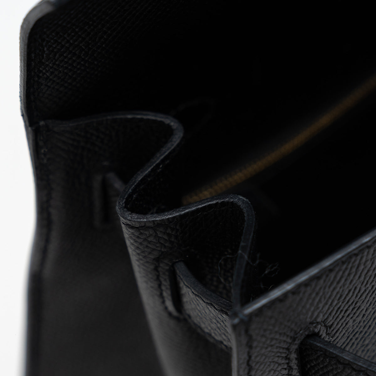 Hermes Black Veau Epsom Leather Kelly II Sellier 28