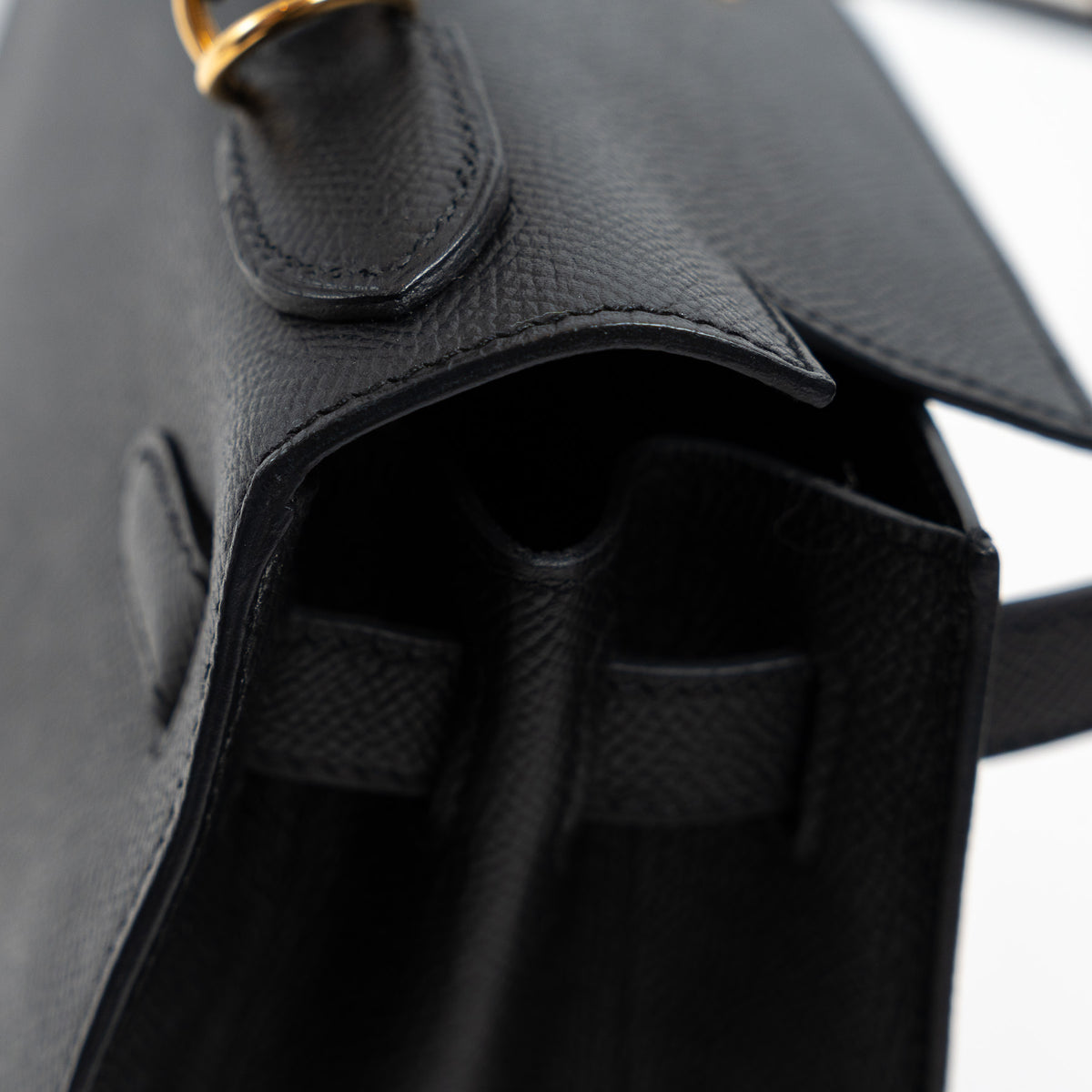 Hermes Black Veau Epsom Leather Kelly II Sellier 28