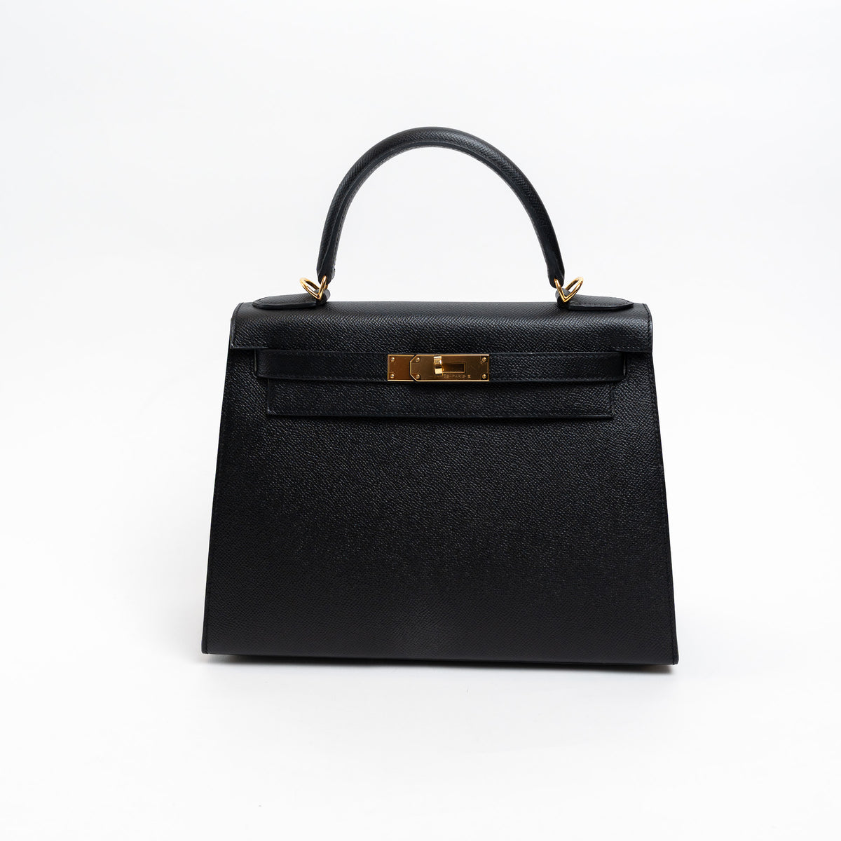 Hermes Black Veau Epsom Leather Kelly II Sellier 28