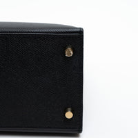 Hermes Black Veau Epsom Leather Kelly II Sellier 28