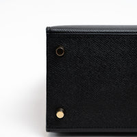 Hermes Black Veau Epsom Leather Kelly II Sellier 28