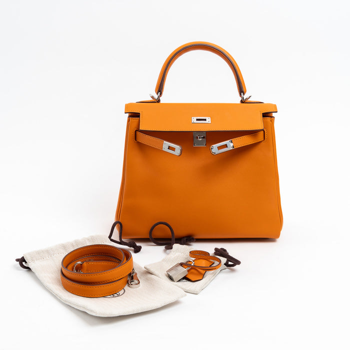 Hermes Abricot Swift Leather Kelly 25
