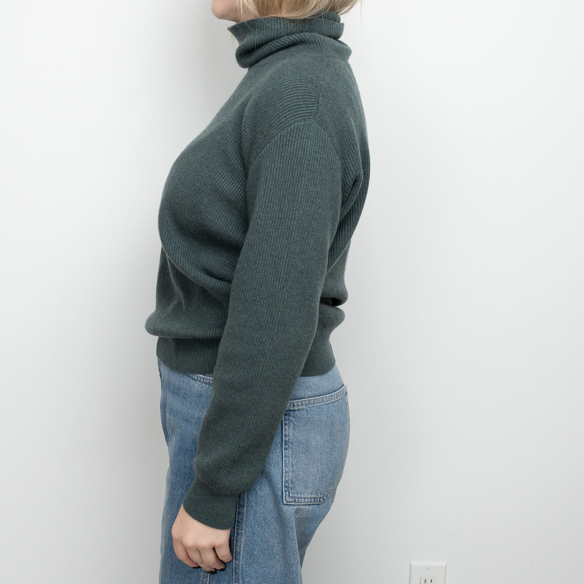 Brunello Cucinelli Muted Green Cashmere Turtleneck Sweater Size M