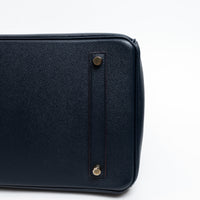 Hermes Blue Indigo and Rouge Epsom Leather Contour Birkin 35