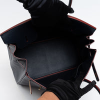 Hermes Blue Indigo and Rouge Epsom Leather Contour Birkin 35