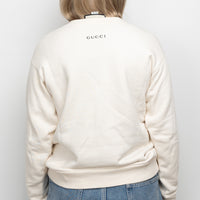 Gucci Cream Cotton Sequin GG Apple Sweater Size XS