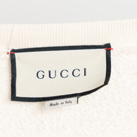 Gucci Cream Cotton Sequin GG Apple Sweater Size XS