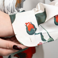 Dolce & Gabbana White Silk Floral Print Button Up Size 44