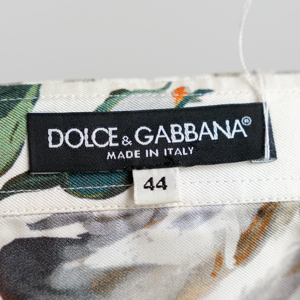 Dolce & Gabbana White Silk Floral Print Button Up Size 44