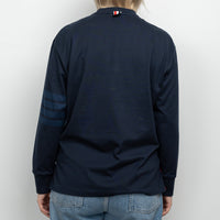 Thom Browne Navy Cotton Tonal 4 Bar Unisex Sweater Size 40
